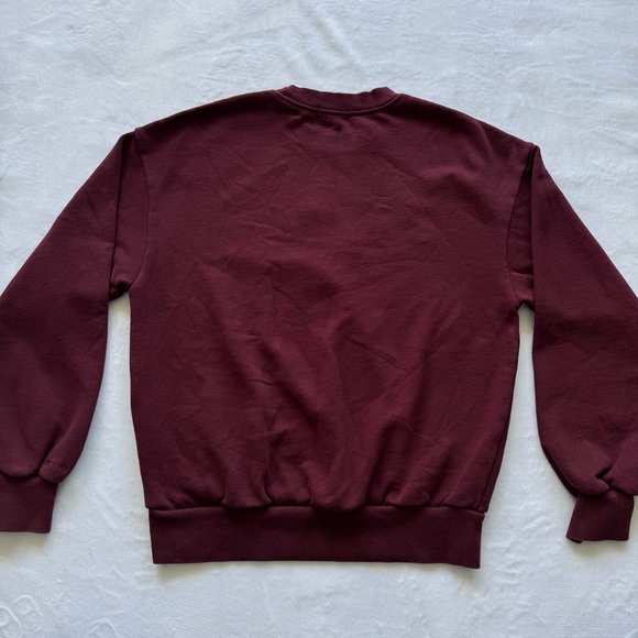 Garage Red Crewneck Sweater with Ribbed Cuffs, Size XXS - Picture 8 of 9